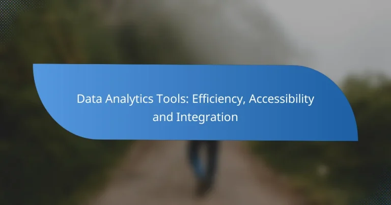 Data Analytics Tools: Efficiency, Accessibility and Integration
