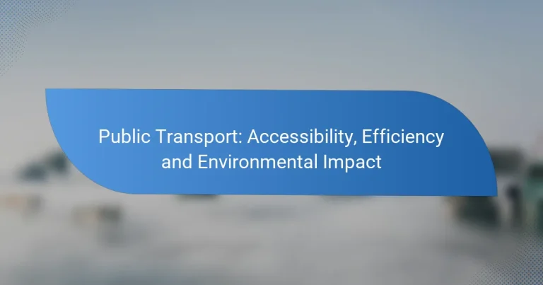 Public Transport: Accessibility, Efficiency and Environmental Impact
