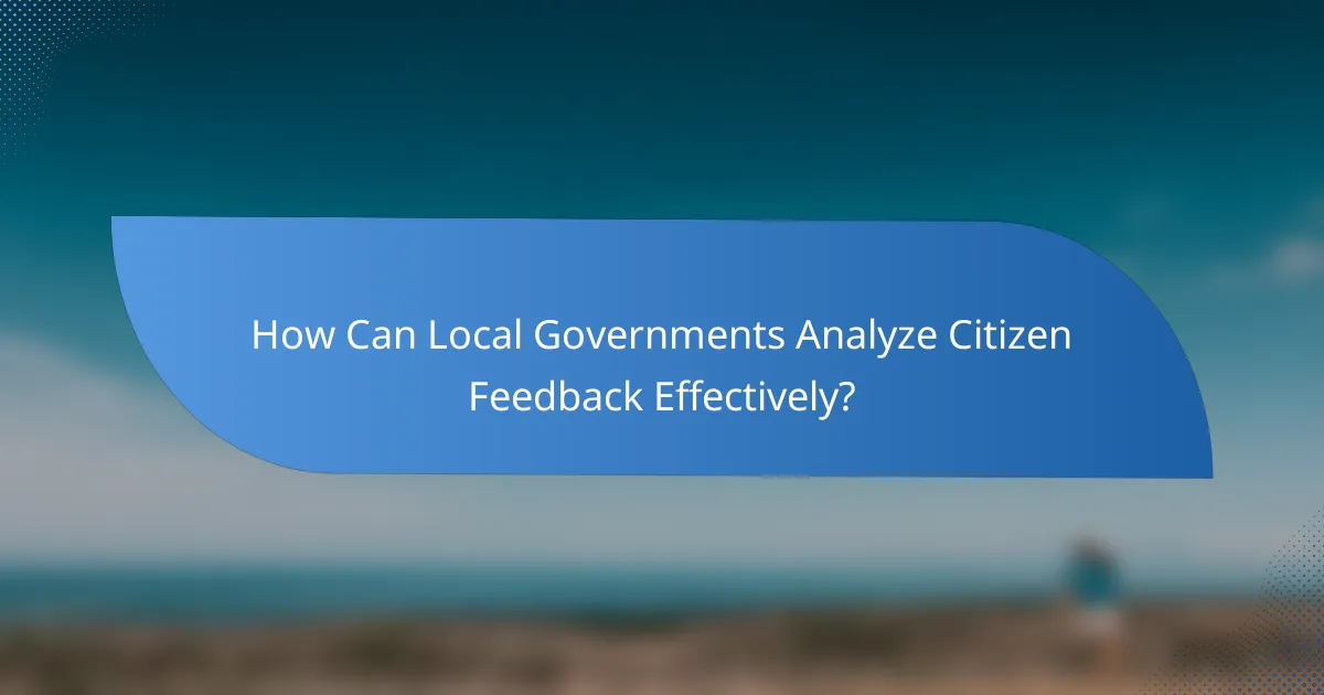 How Can Local Governments Analyze Citizen Feedback Effectively?