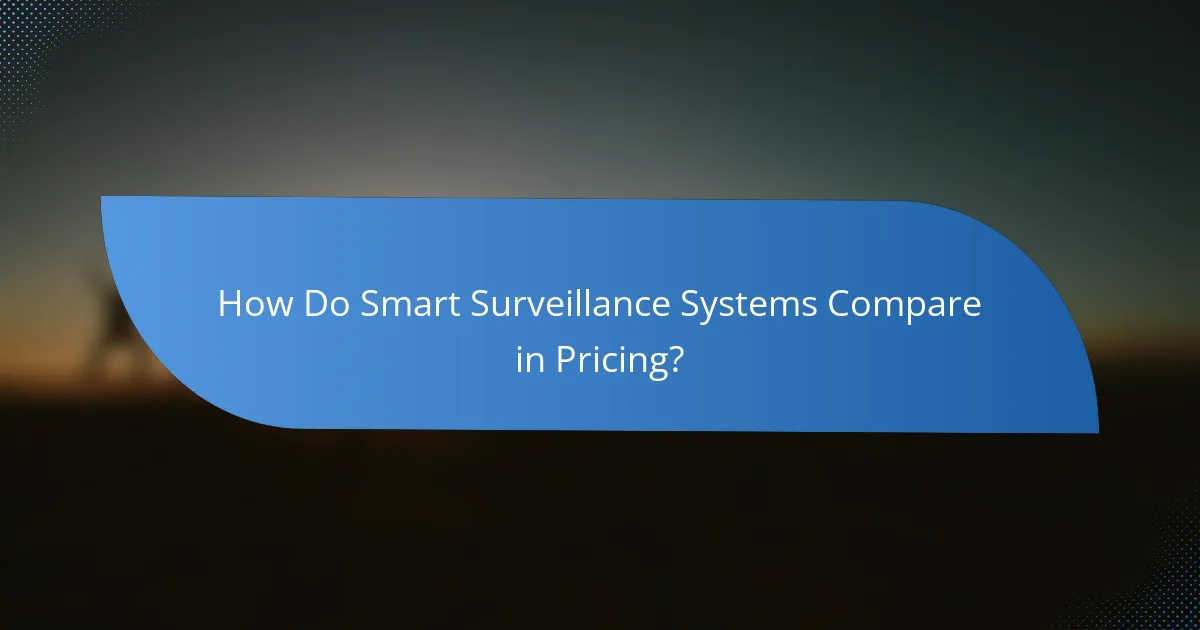 How Do Smart Surveillance Systems Compare in Pricing?