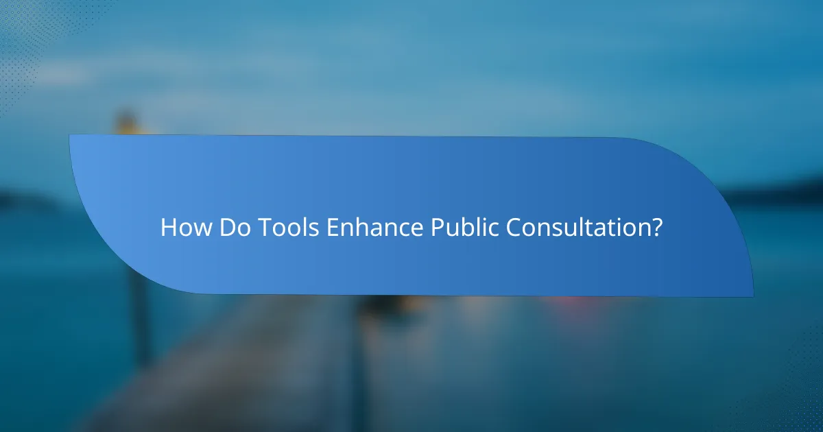 How Do Tools Enhance Public Consultation?