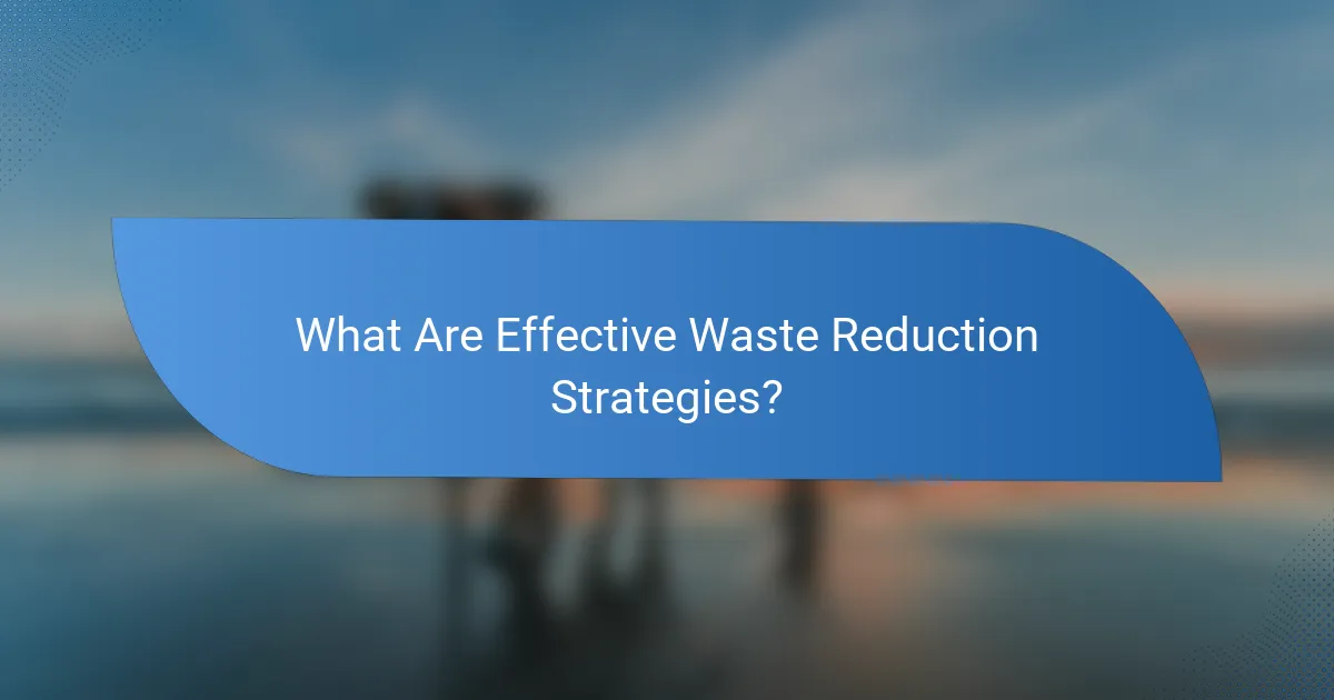 What Are Effective Waste Reduction Strategies?