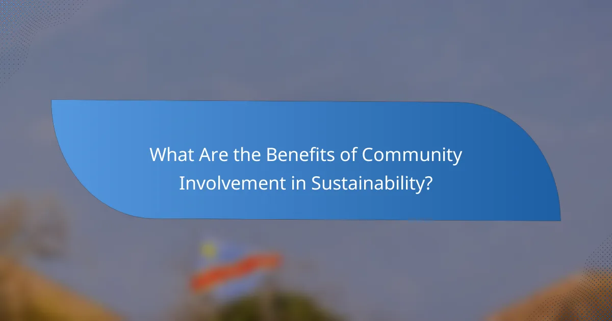 What Are the Benefits of Community Involvement in Sustainability?