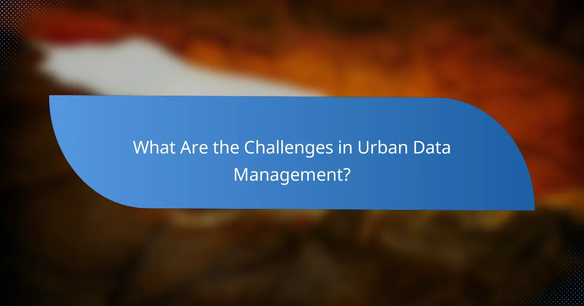 What Are the Challenges in Urban Data Management?