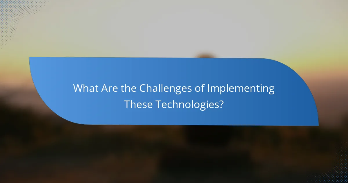 What Are the Challenges of Implementing These Technologies?