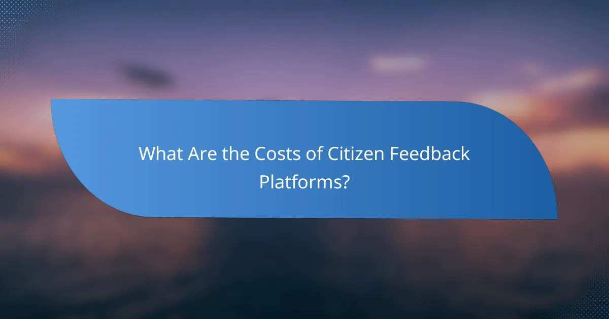 What Are the Costs of Citizen Feedback Platforms?