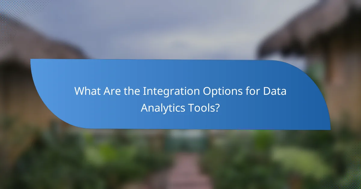 What Are the Integration Options for Data Analytics Tools?