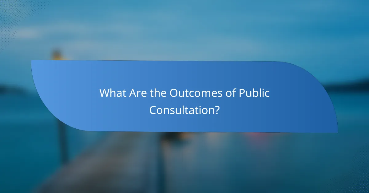 What Are the Outcomes of Public Consultation?