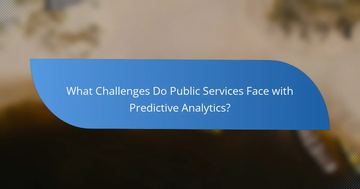 What Challenges Do Public Services Face with Predictive Analytics?
