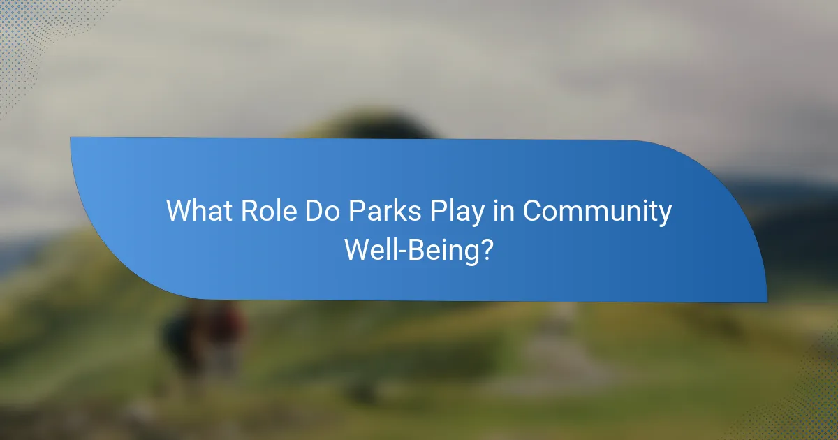 What Role Do Parks Play in Community Well-Being?